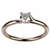 Bague solitaire diamant or rose Clio 4 griffes