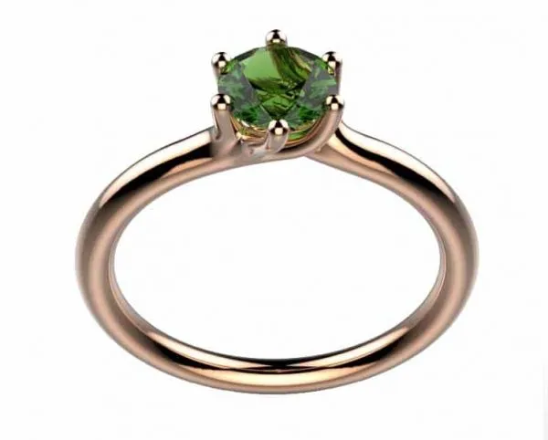 Bague saphir or rose Clio 6G saphir vert