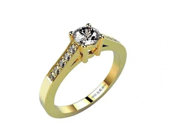 Solitaire Diamant 0.15 ct or jaune