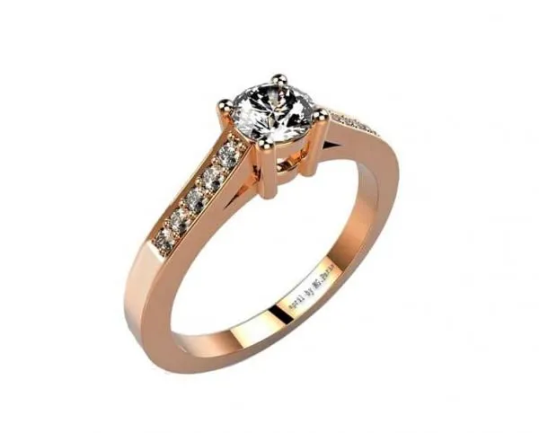 Solitaire Diamant 0.15 ct or jaune