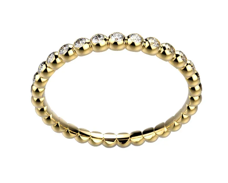 Alliance diamant or jaune Comete