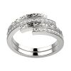 Alliance diamant femme originale or blanc Brocéliande double