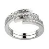 Alliance diamant femme originale or blanc Brocéliande double