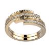 Alliance diamant femme originale or jaune Brocéliande double