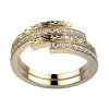 Alliance diamant femme originale or jaune Brocéliande double