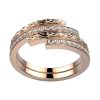 Alliance diamant femme originale or rose Brocéliande double