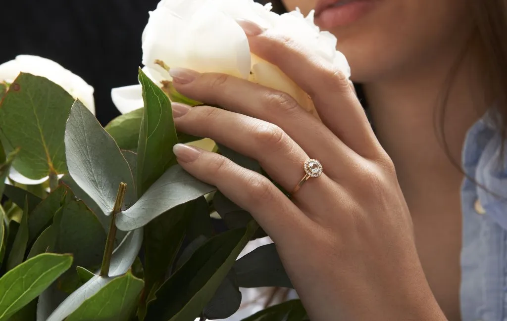 Bague saphir et diamant sur or rose Juliet M