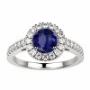 Bague saphir or blanc Juliet M full pavé