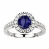 Bague saphir or blanc Juliet M full pavé