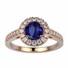 Bague saphir or rose Juliet M full pavé