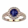Bague saphir or rose Juliet M full pavé