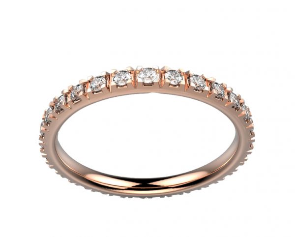 Alliance diamant femme en or rose tour complet modèle Ma Première