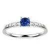 Bague saphir diamant or blanc Candide saphir bleu