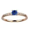 Bague saphir diamant or rose Candide saphir bleu