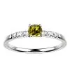 Bague saphir diamant or blanc Candide saphir jaune