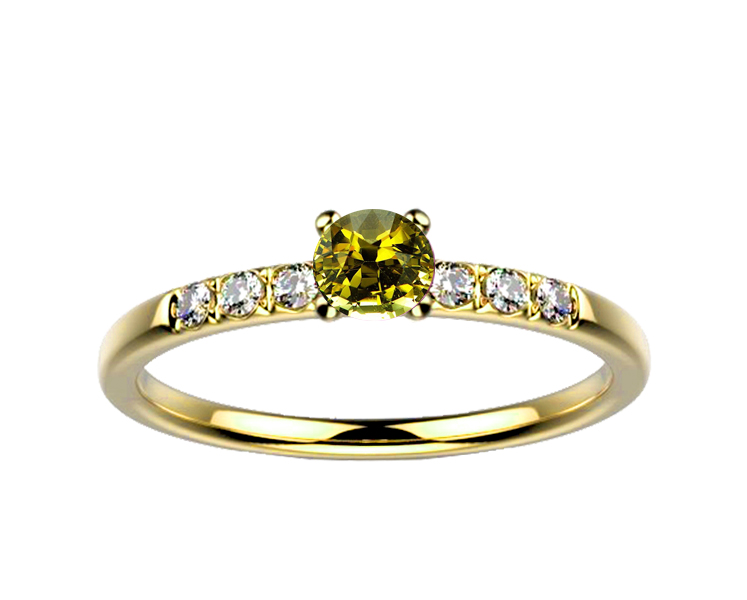 Bague saphir diamant or jaune Candide saphir jaune