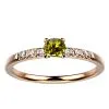 Bague saphir diamant or rose Candide saphir jaune