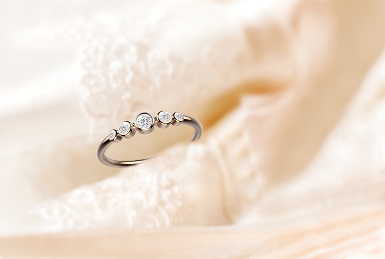 Bague de fiançailles diamant discrète en or rose éthique Ingénue