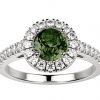 Bague saphir vert or blanc Juliet full pavé