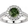 Bague saphir vert or blanc Juliet full pavé