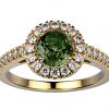 Bague saphir vert or jaune Juliet full pavé