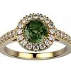 Bague saphir vert or jaune Juliet full pavé