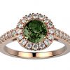 Bague saphir vert or rose Juliet full pavé