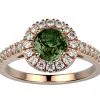 Bague saphir vert or rose Juliet full pavé