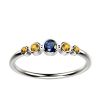 Bague saphir bleu et saphir jaune or blanc Ingénue