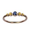 Bague saphir bleu et saphir jaune or rose Ingénue