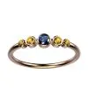 Bague saphir bleu et saphir jaune or rose Ingénue