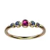 Bague saphir rose et saphir bleu or jaune Ingénue