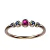 Bague saphir rose et saphir bleu or rose Ingénue