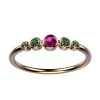 Bague saphir rose et saphir vert or rose Ingénue
