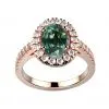 Bague saphir vert or rose Juliet O full pavé
