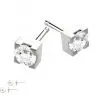 Puces d'oreille diamant sur or blanc French Touch April Paris