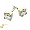 Puces d'oreille diamant sur or jaune French Touch April Paris
