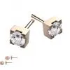 Puces d'oreille diamant sur or rose French Touch April Paris
