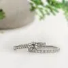 Solitaire et alliance diamant or blanc Ankaa et Promesse