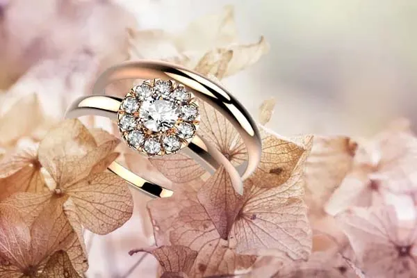 Duo Bague de fiançailles diamant Juliet et alliance Gaîa or rose - Bijoux éthiques April Paris