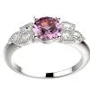 Bague saphir rose diamant or blanc et diamant Lyra