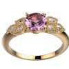 Bague saphir rose diamant or jaune et diamant Lyra