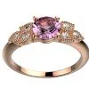 Bague saphir rose diamant or rose et diamant Lyra