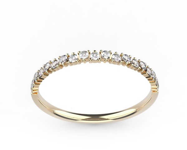 Alliance diamant or jaune Jane 19 pierres face