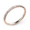 Alliance diamant or rose Jane 19 pierres profil