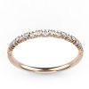 Alliance diamant or rose Jane 19 pierres face