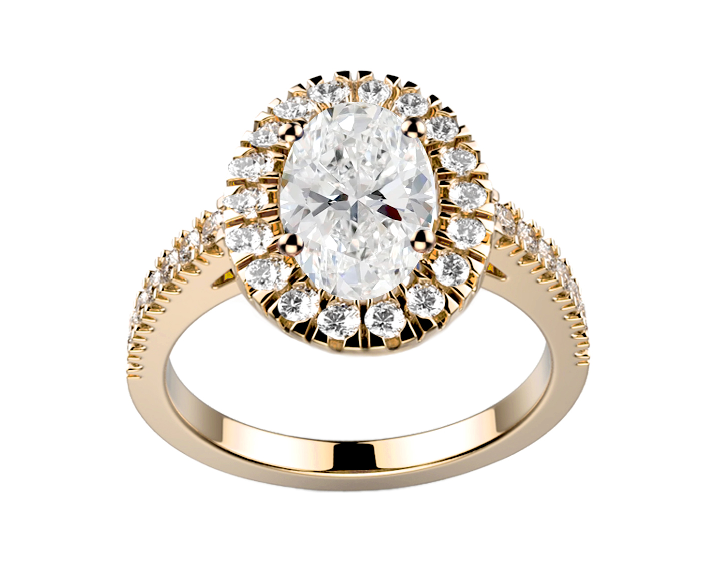 Bague diamant or jaune Juliet O full pavé