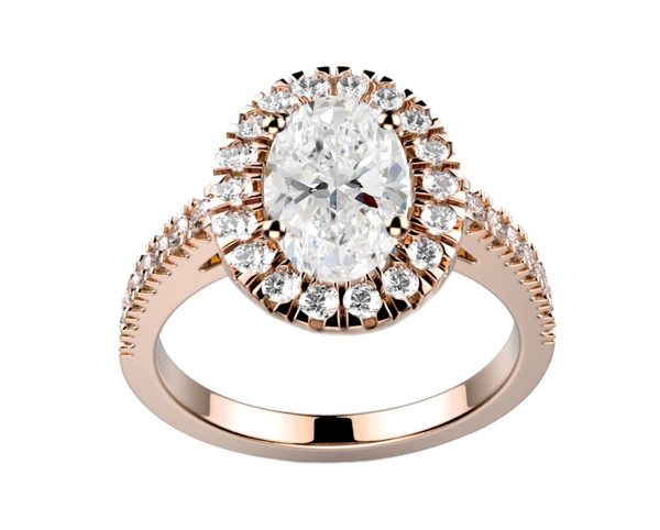 Bague diamant or rose Juliet O full pavé