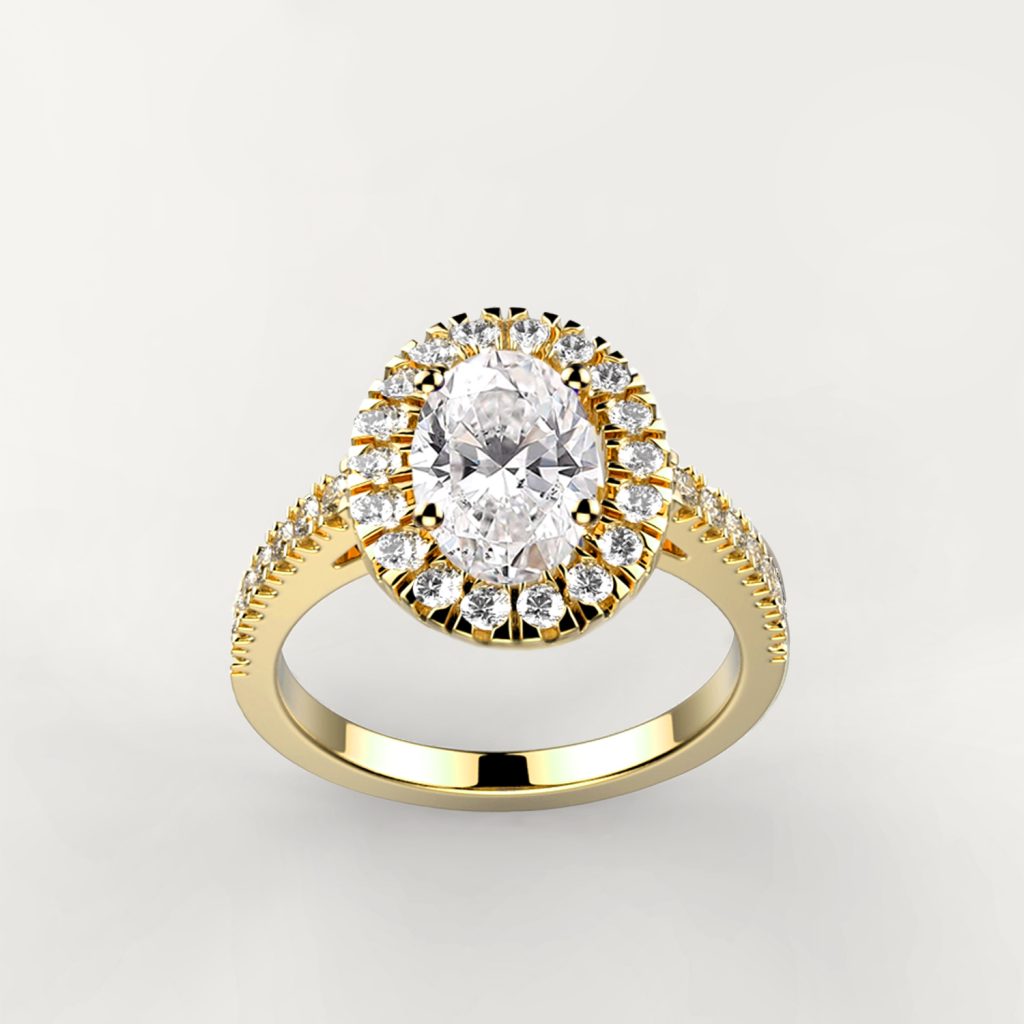 Bague diamant or jaune Juliet O full pavé