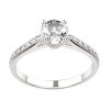 Bague Solitaire diamant or blanc Adhara Madame pavé